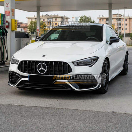 Griglia anteriore Mercedes CLA X118 2019-2023 con design Panamericana GTR, migliora l'estetica del veicolo.