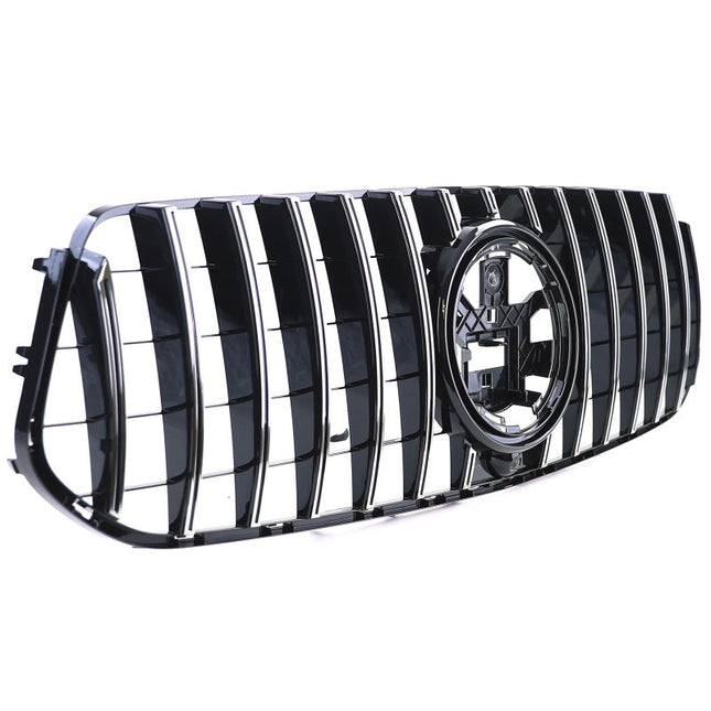 Vista ravvicinata della griglia Mercedes GLE V167, qualità premium, nero lucido per AMG-Line 2018-2023.