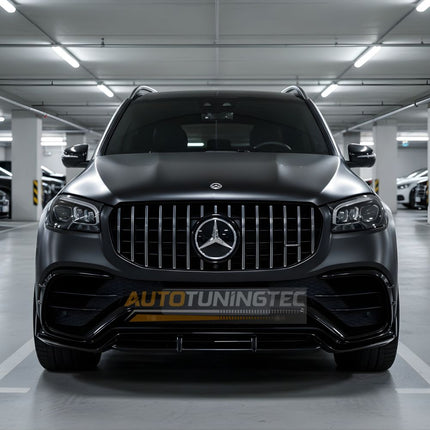 Immagine ravvicinata della griglia anteriore Mercedes GLE W167 (V167/C167) con logo AMG 2019-2023