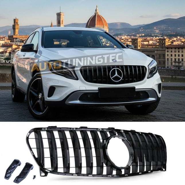 Calandra AMG Style per Mercedes GLA X156 restyling, finitura nero lucido, dal 2017 al 2020.