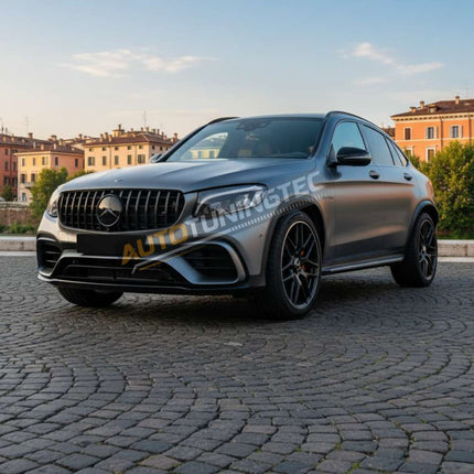 Calandra sportiva per Mercedes GLC C253 2015-2019, stile AMG, finitura nero lucido di alta qualità.