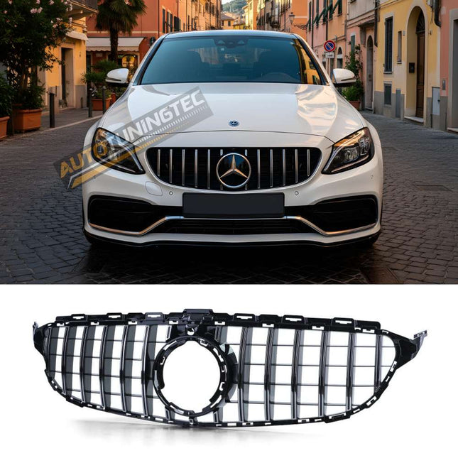 Griglia anteriore GT-R nero cromato per Mercedes Classe C W205 S205 restyling 2018-2021