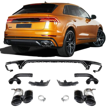 Diffusore con Terminali Neri per Audi Q8 F1 2018-2023
