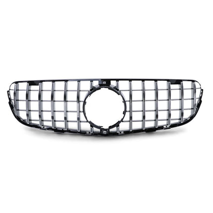 Mascherina frontale GT-R style per Mercedes GLC X253 SUV 2015-2019, finitura premium.