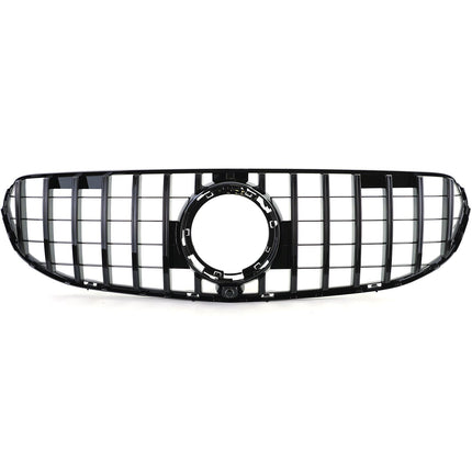 Griglia tuning per Mercedes GLC X253 2019-2022, design GT-R, compatibile con telecamera.
