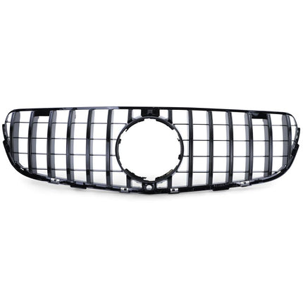 Dettaglio della griglia frontale GT-R per Mercedes GLC X253, miglioramento estetico e sportivo dal 2015 al 2019.