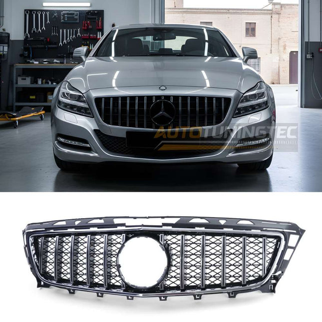 Griglia anteriore AMG Look nero cromato per Mercedes CLS C218 X218 pre-restyling 2011-2014