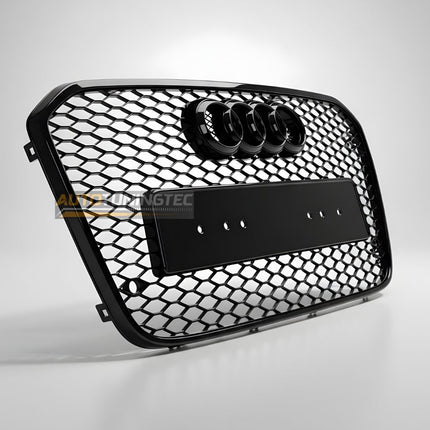 Mascherina sportiva a nido d'ape per Audi A6 C7 4G, con supporto PDC e portatarga inclusi.