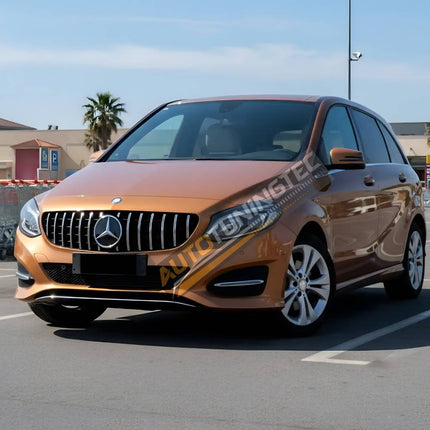 Griglia anteriore W246 Panamericana, finitura nero/cromo, installata.