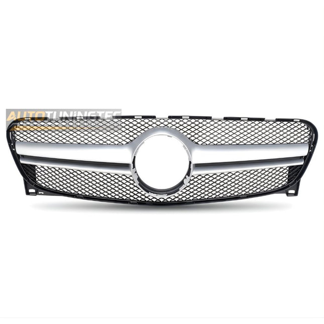 Griglia sportiva AMG per Mercedes GLA X156 pre-restyling, colore argento.