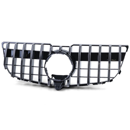 Griglia anteriore look GT-R nero lucido con profili cromati per Mercedes GLK X204 2012-2015.
