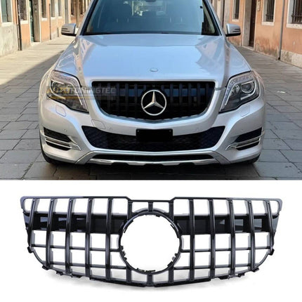 Griglia anteriore GT-R Look AMG nero lucido per Mercedes GLK X204 facelift 2012-2015.