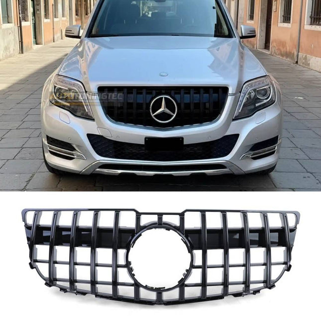 Griglia anteriore GT-R Look AMG nero lucido per Mercedes GLK X204 facelift 2012-2015.