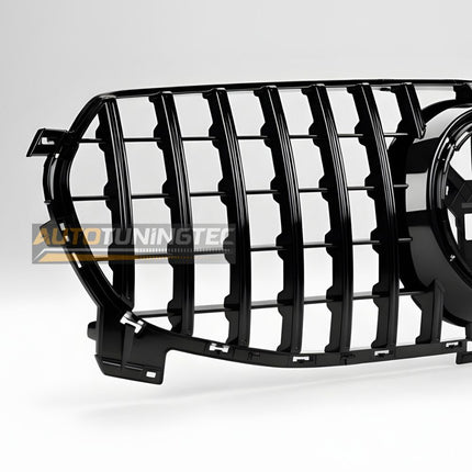 Dettaglio della griglia anteriore nera per Mercedes GLE W167 2019-2023.
