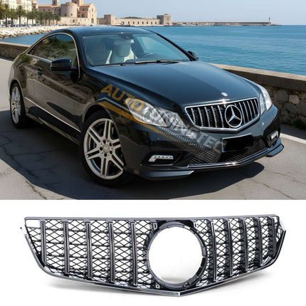 Griglia anteriore GT-R nera lucida con profili cromati per Mercedes Classe E C207 Coupé 2009-2013