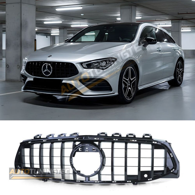 Griglia anteriore GTR Panamericana look nero lucido per Mercedes CLA X118 Shooting Brake 2019-2023