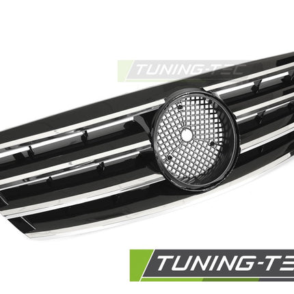 Griglia anteriore Mercedes C W203 S203 2000-2007 nero lucido con finitura cromata elegante
