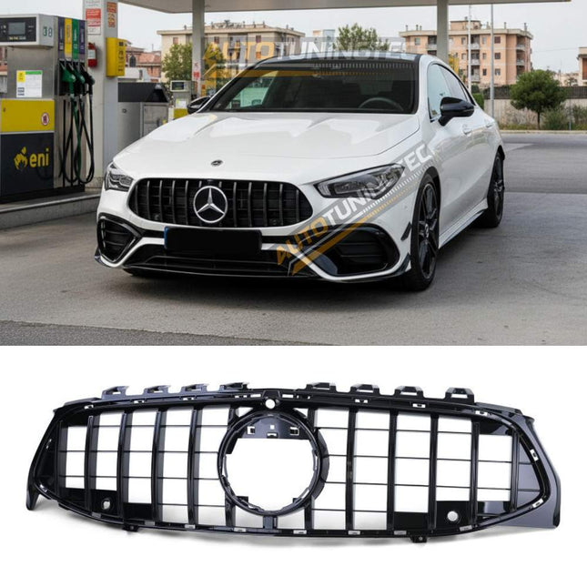Griglia anteriore Mercedes CLA C118 X118 2019-2023 Panamericana nero lucido, look amg