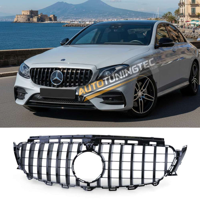 Griglia anteriore AMG GT Look nero lucido per Mercedes Classe E W213 S213 2016-2020 con pacchetto Avantgarde