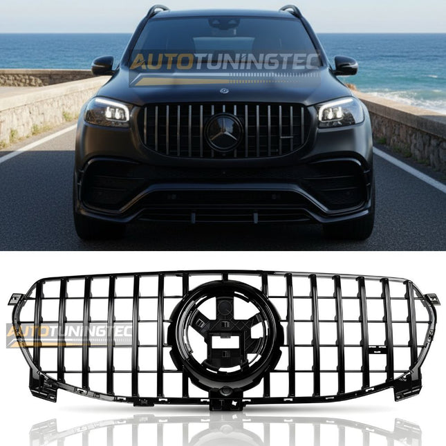 Griglia anteriore Mercedes GLE W167 2019-2023 AMG Look GTR, finitura nero lucido.