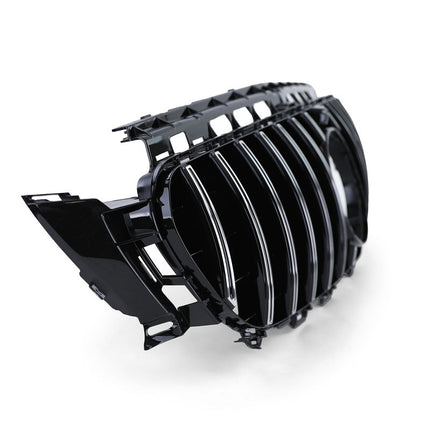 Griglia di ricambio per Mercedes E W213 S213 2016-2020, stile GT-R, nero lucido cromato, facile montaggio.