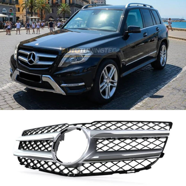 Griglia anteriore AMG GT-R nero-argento per Mercedes GLK X204 facelift 2012-2015