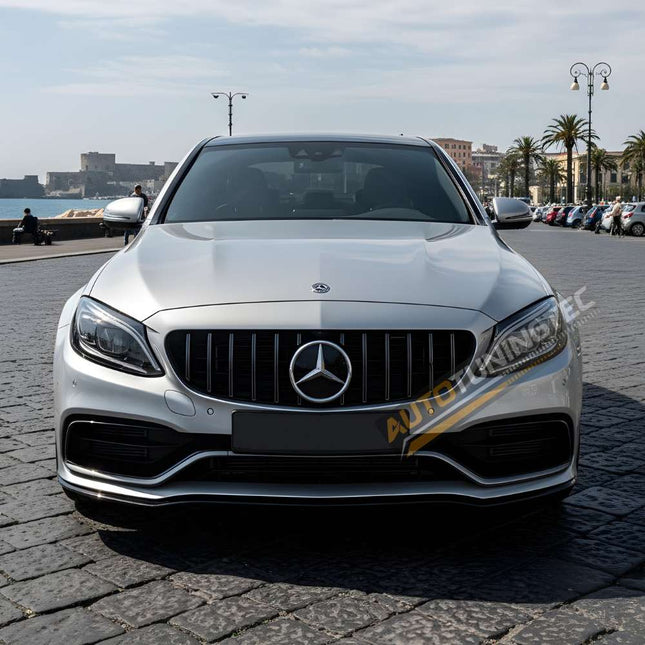 Griglia anteriore AMG Look GT nero lucido per Mercedes Classe C W205 S205, modelli 2018-2021