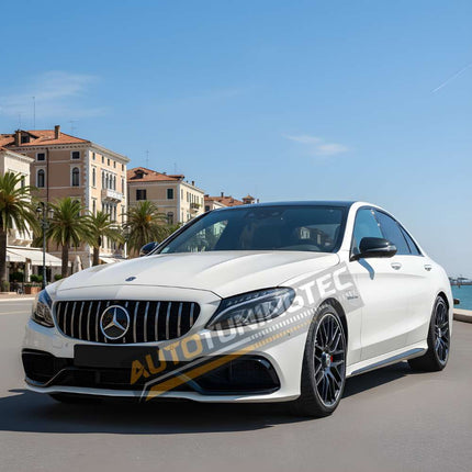 Calandra sportiva look GT-R in ABS di alta qualità per Mercedes C W205 S205 pre-restyling