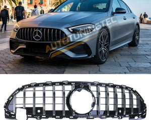 Griglia anteriore AMG GTR look nero lucido con profili cromati per Mercedes C W206 S206 2021+