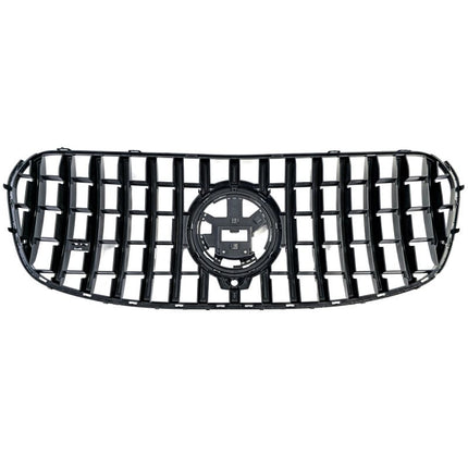 Installazione della griglia anteriore look AMG GTR su Mercedes GLS X167, compatibile con stella originale.