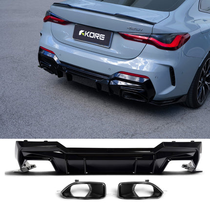 Diffusore con Terminali di Scarico per BMW Serie 4 G22 M Sport 2020-2026 – KORE