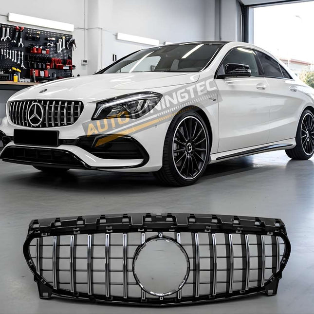 Restyling frontale con griglia nero con profili cromati per CLA C117 2016-2018, alta qualità