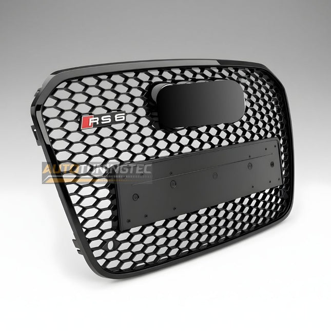 Griglia anteriore RS6 Look nero lucido per Audi A6 S6 4G C7 Berlina Avant 2010-2014 pre-restyling.