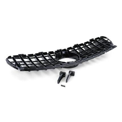 Immagine della mascherina anteriore tipo GT-R per Mercedes GLA X156 facelift, dal 2017 al 2020.