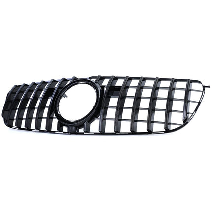 Dettaglio della griglia anteriore nero lucido per Mercedes GLS X166, modello 2015-2019, look sportivo.