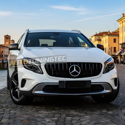 Mascherina frontale GT-R Look per Mercedes GLA X156 modello facelift 2017-2020, qualità ABS.