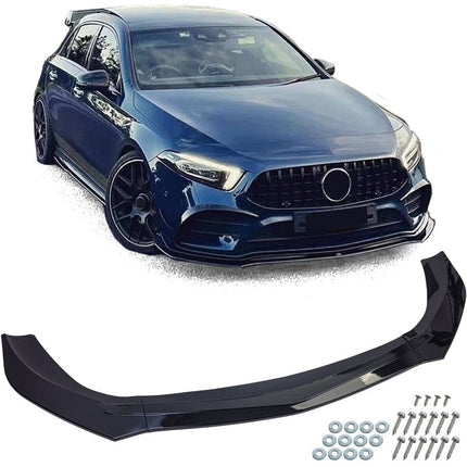 Mercedes A W177 V177 2018-2023 spoiler anteriore sportivo nero lucido.