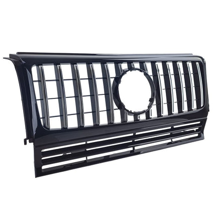 Design della griglia anteriore GT Look, nero lucido per Mercedes G W463, montaggio semplice.