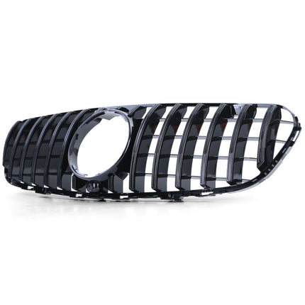 Mercedes GLC C253 (2015-2019) con griglia anteriore nero lucido, look AMG GT-R, compatibile con telecamera.