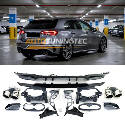 Diffusore Mercedes W177 Pre-Restyling look AMG scarichi cromati