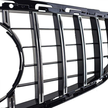 Griglia sportiva GT-R per Mercedes W212 restyling, nero lucido, profili cromati e facile installazione